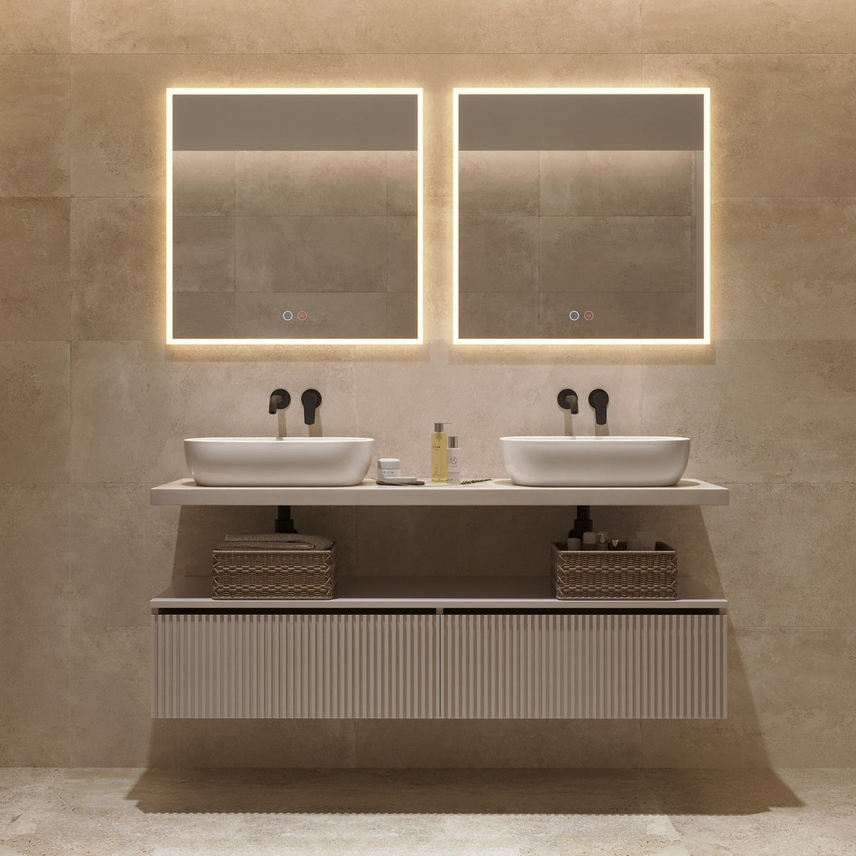 Espejo de baño LED rectangular con marco iluminado Boston – imagen 1