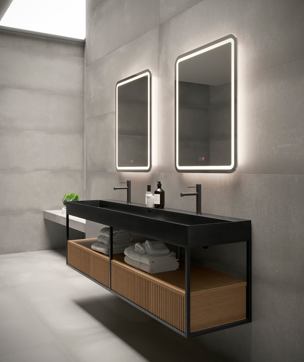 Espejo de baño LED rectangular con luz frontal Grecia – imagen 1