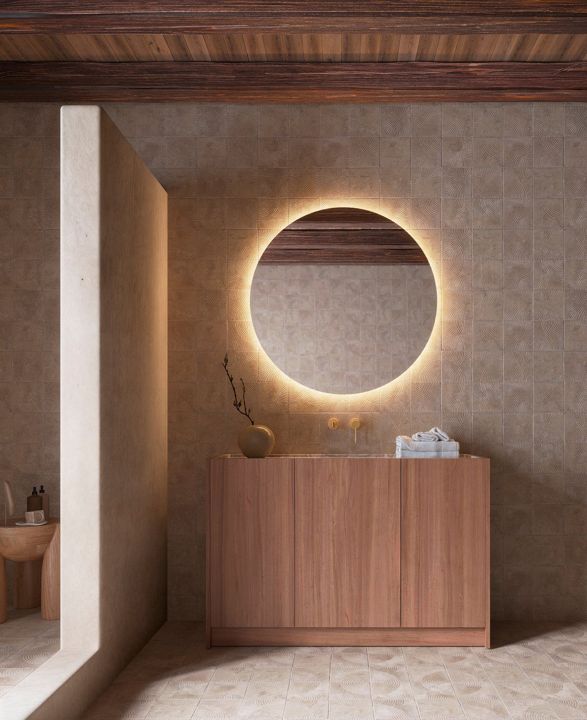 Espejo de baño LED redondo retroiluminado Oporto – imagen 5