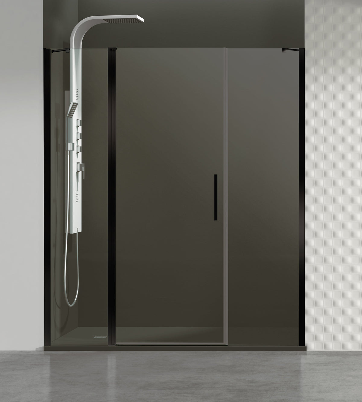 Mampara de ducha abatible Open transparente 85-195 cm GME – Negro – imagen 4