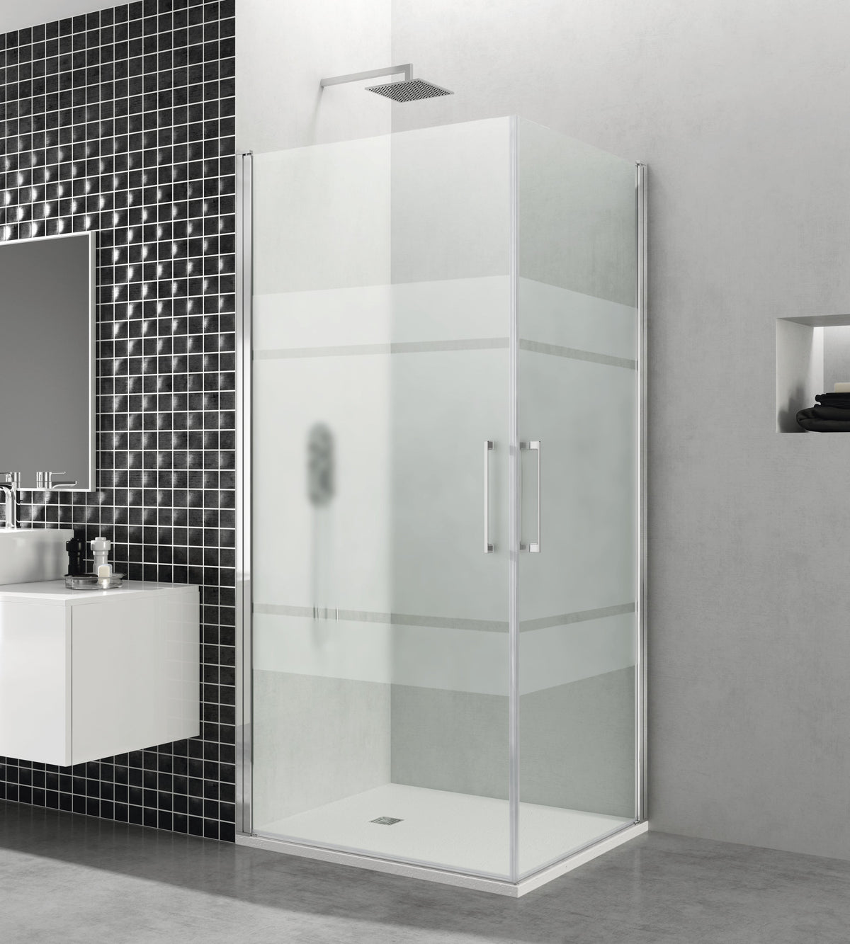 Mampara de ducha abatible Open frost 50-85 cm GME