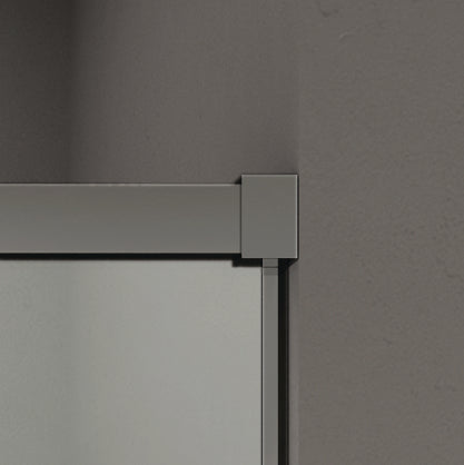Mampara de bañera corredera frontal con lateral Basic frost GME – Titanio