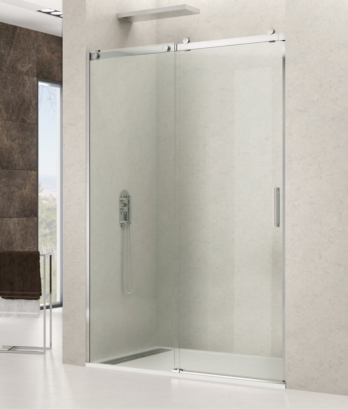 Mampara de Ducha Corredera Frontal Rotary Transparente [GME®]