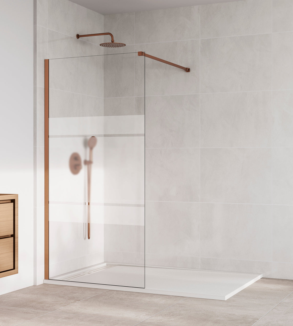 Mampara de ducha fija Screen frost GME – Cobre – imagen 16