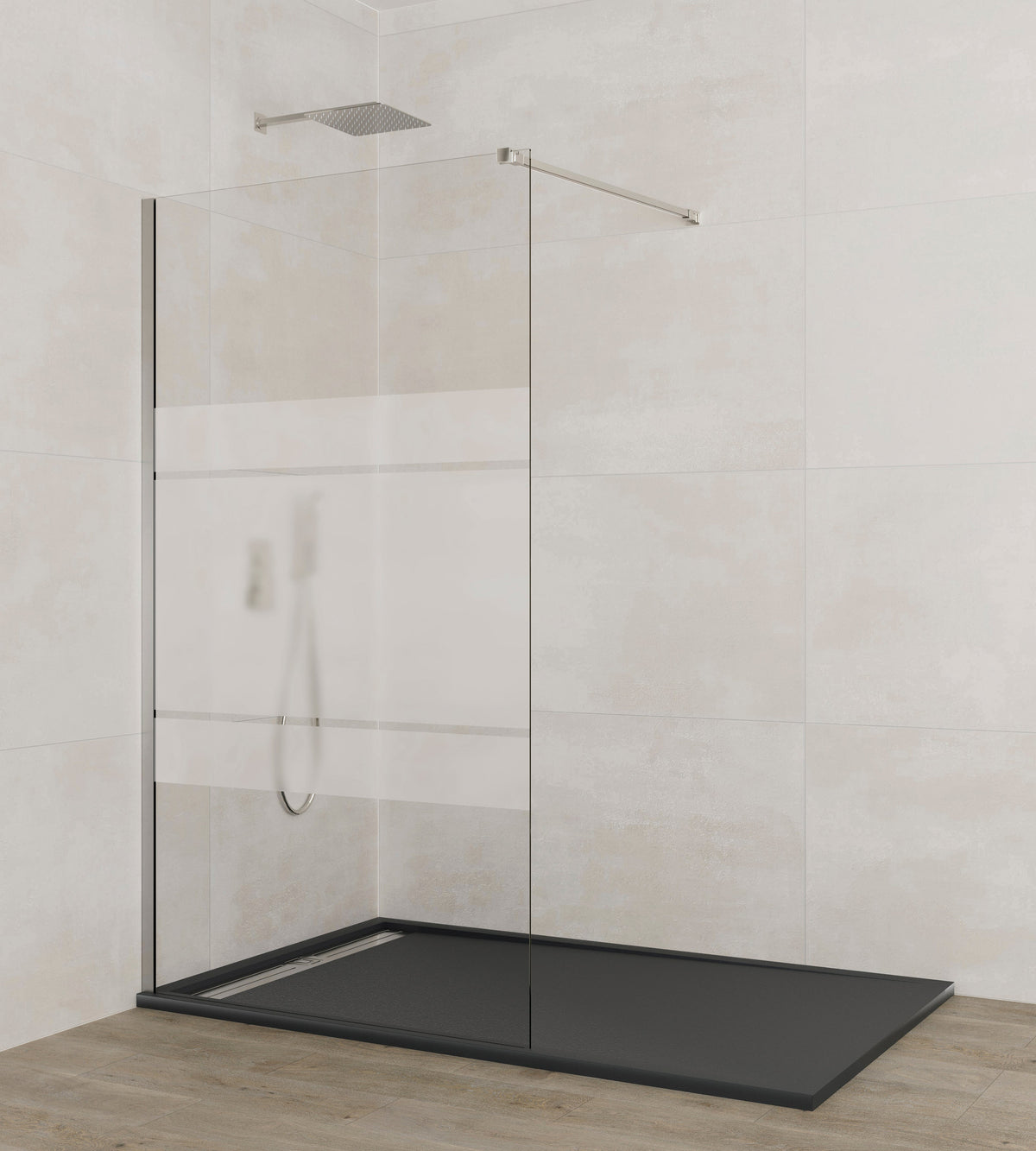 Mampara de ducha fija Screen frost GME – Cromo