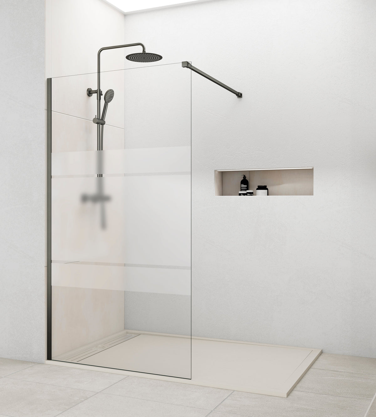 Mampara de ducha fija Screen frost GME – Titanio – imagen 19