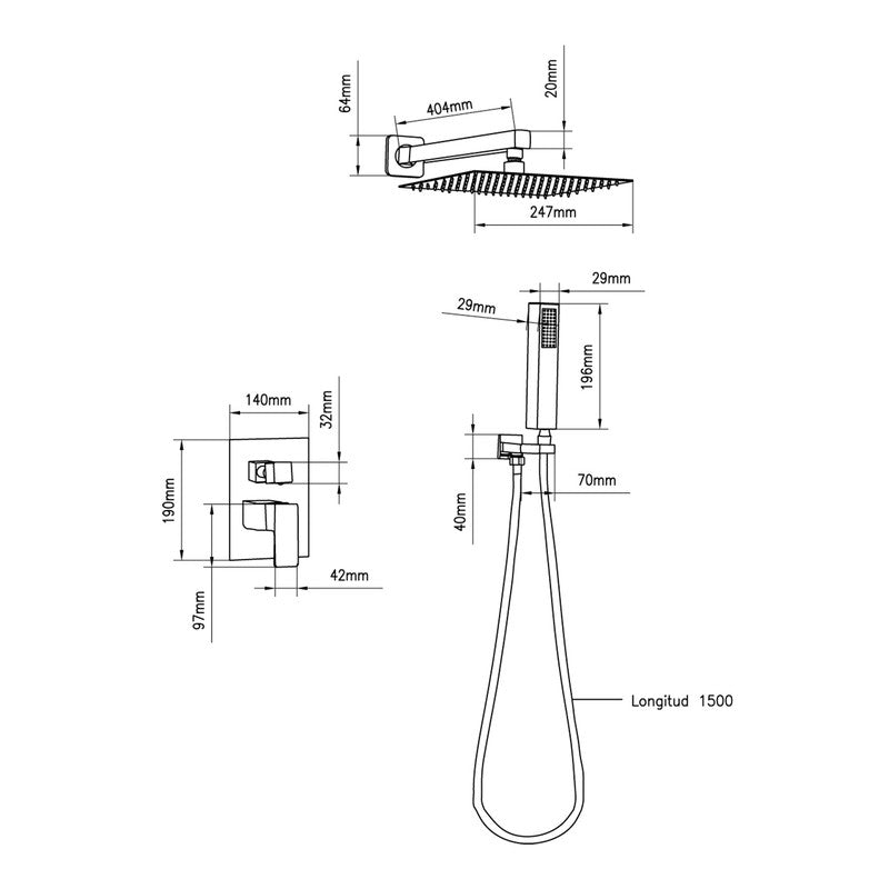 Conjunto de ducha empotrado monomando Arenas – imagen 4 de 4