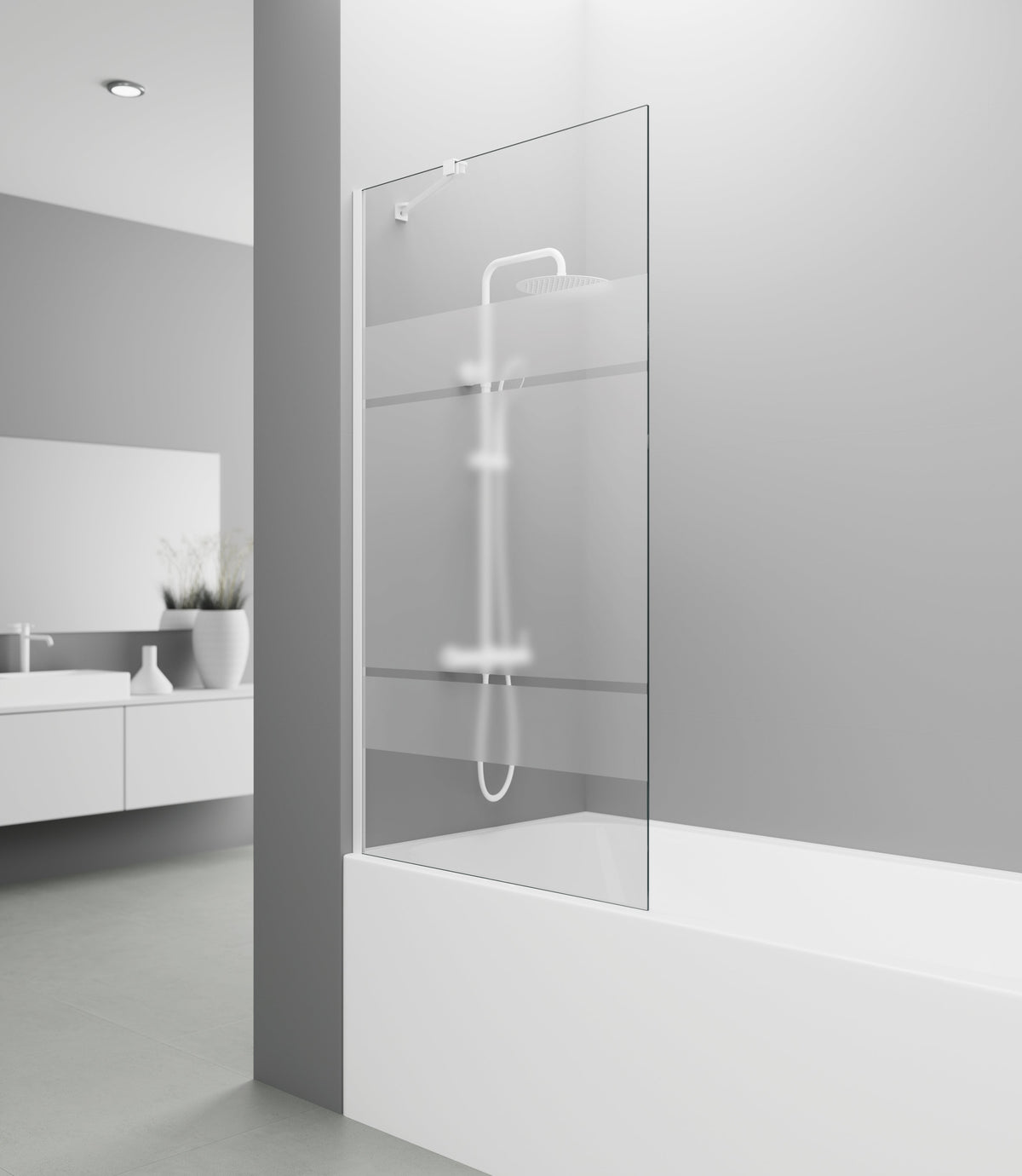 Mampara de bañera fija Screen frost GME – Blanco – imagen 4