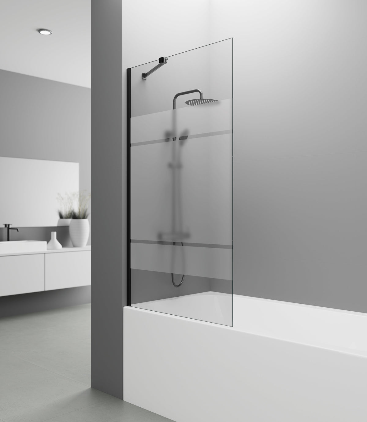 Mampara de bañera fija Screen frost GME – Negro – imagen 7