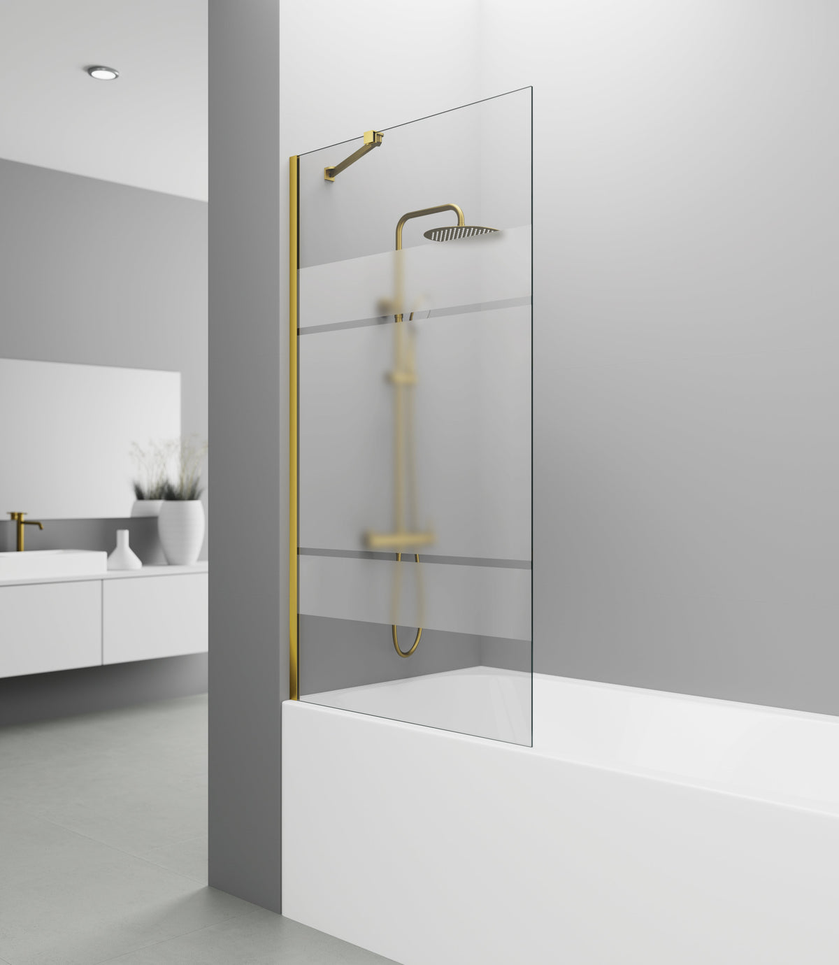 Mampara de bañera fija Screen frost GME – Oro – imagen 10