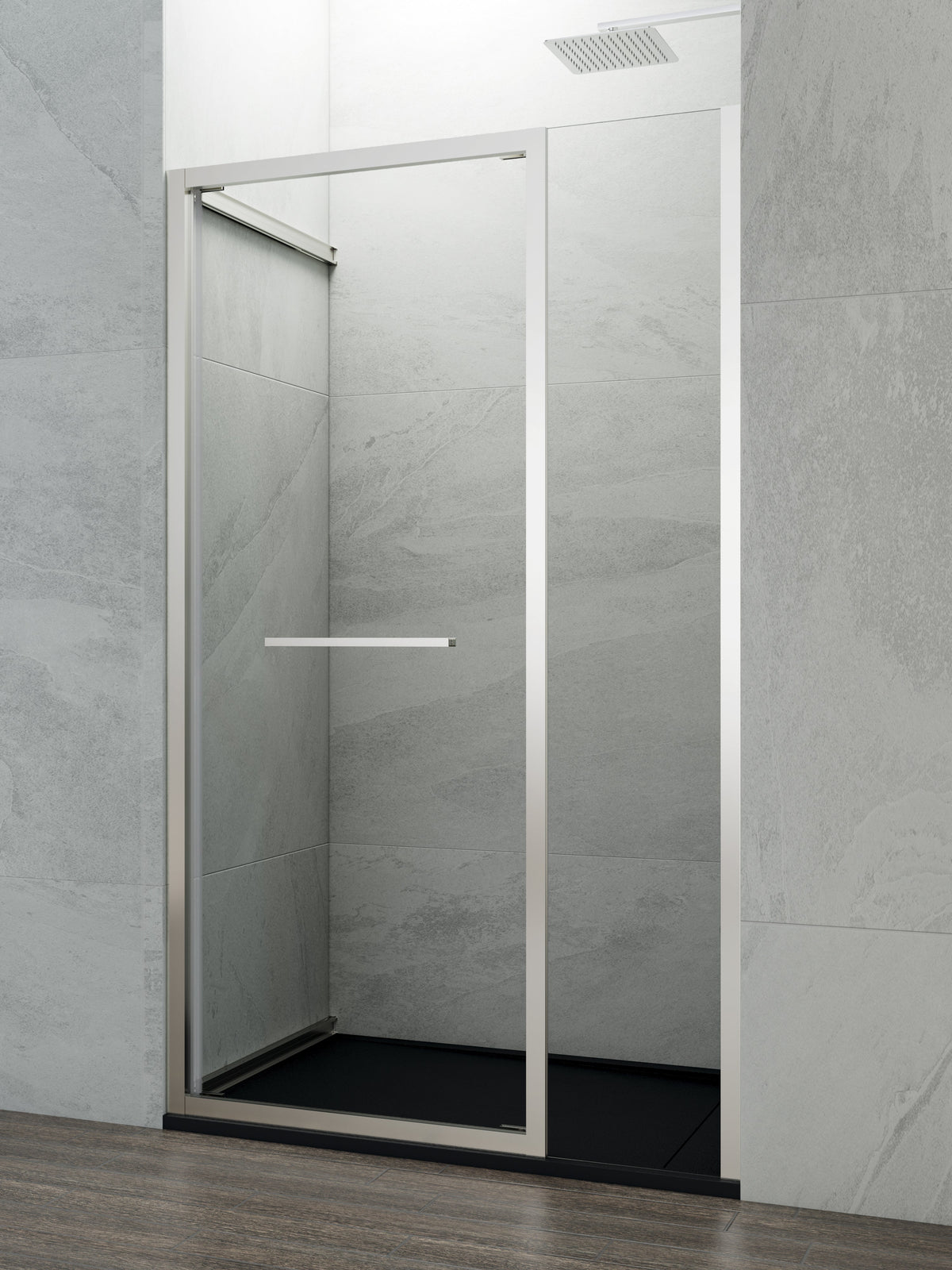 Mampara de ducha corredera-plegable Spazio transparente GME – Cromo