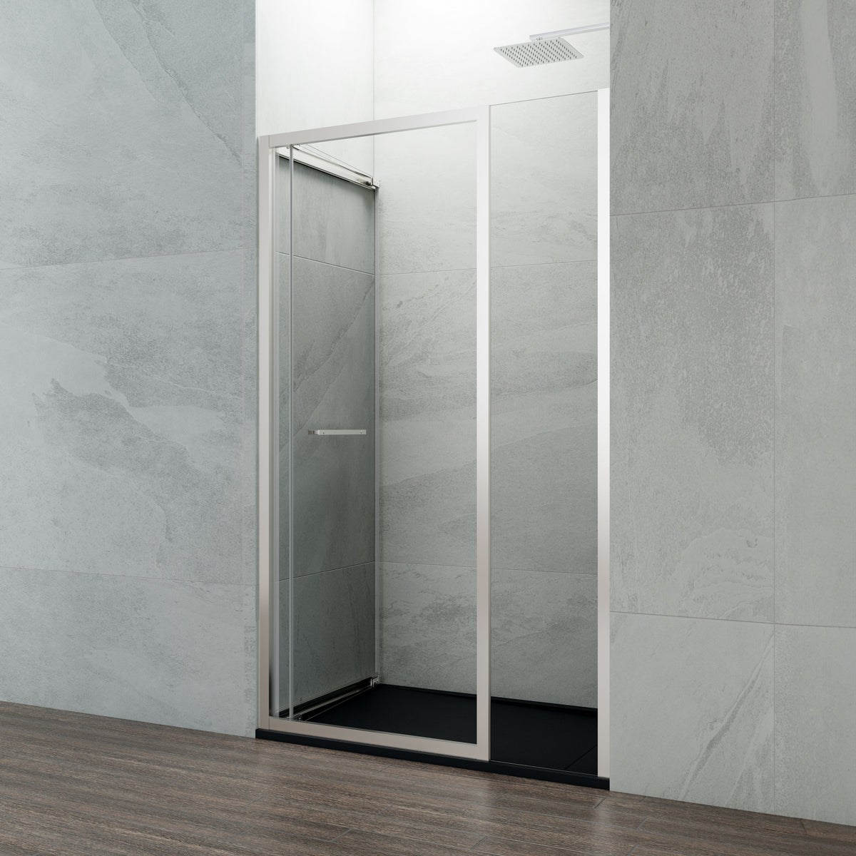 Mampara de ducha corredera-plegable Spazio transparente GME – imagen 3 de 6
