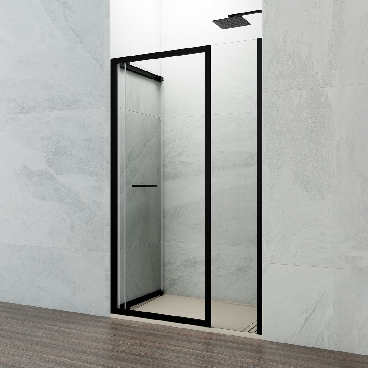 Mampara de ducha corredera-plegable Spazio transparente GME – imagen 6 de 6