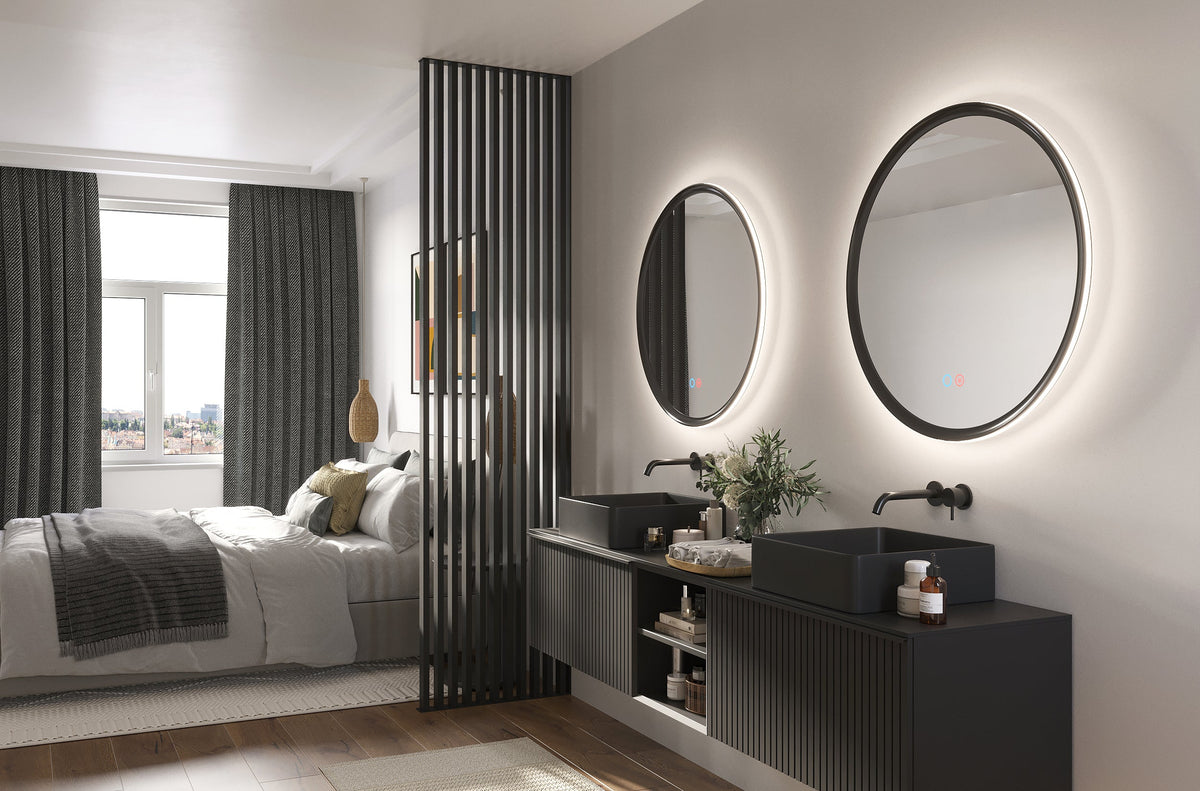 Espejo de baño LED redondo retroiluminado Torino – imagen 3