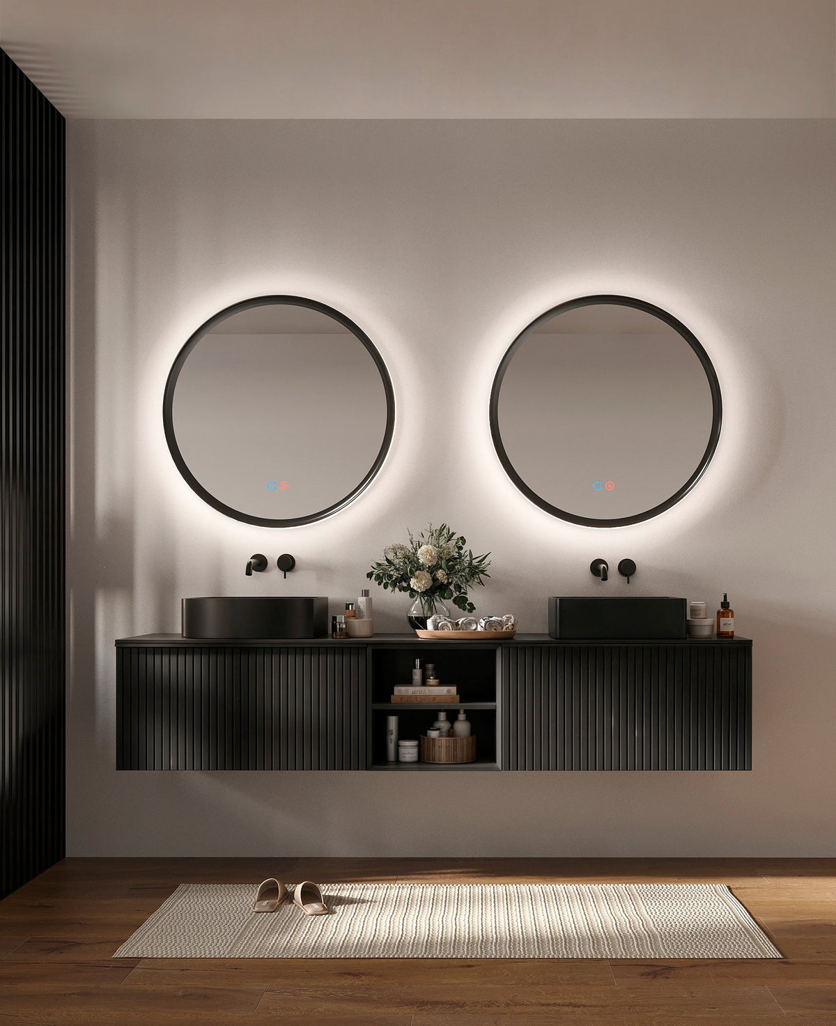 Espejo de baño LED redondo retroiluminado Torino – imagen 2