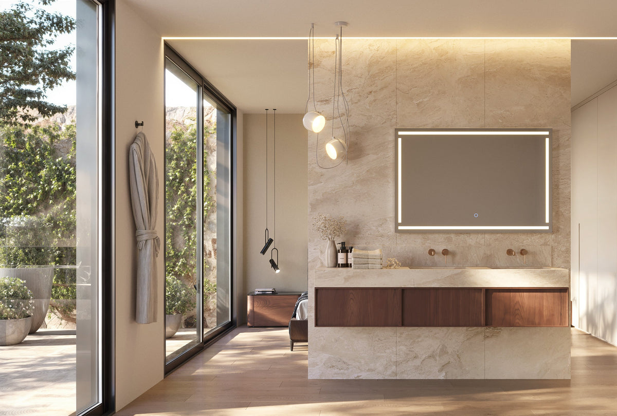 Espejo de baño LED rectangular retroiluminado Viena – imagen 3