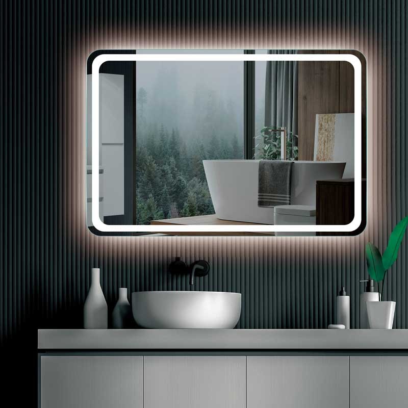 Espejo de baño LED rectangular con luz frontal Austria – imagen 1