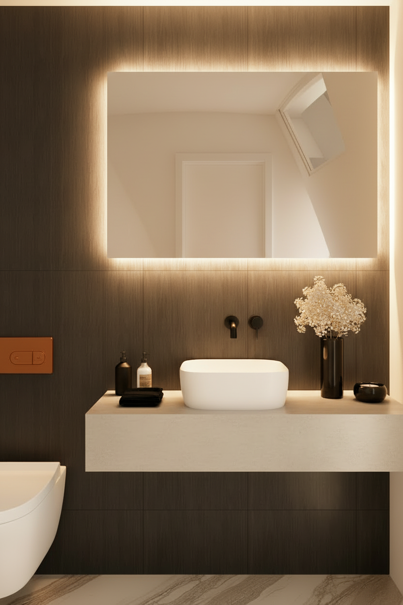 Espejo de baño LED rectangular retroiluminado Bidens – imagen 5