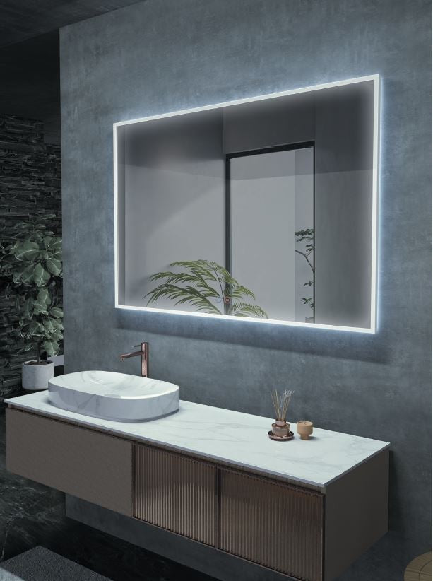Espejo de baño LED rectangular con marco iluminado Boston – imagen 3