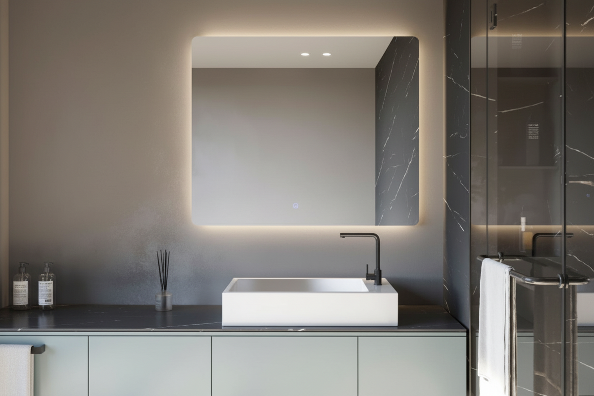 Espejo de baño LED rectangular retroiluminado Cleome – imagen 5