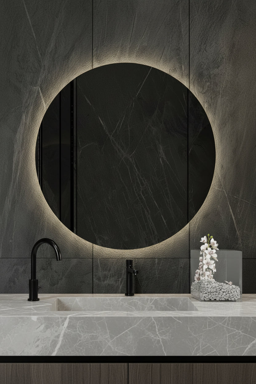 Espejo de baño LED redondo retroiluminado Dian – imagen 1