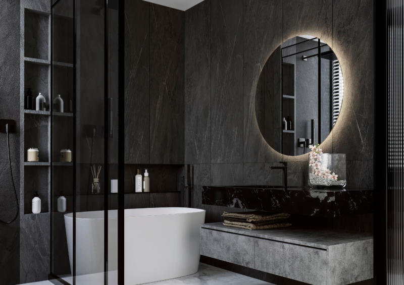 Espejo de baño LED redondo retroiluminado Dian – imagen 3
