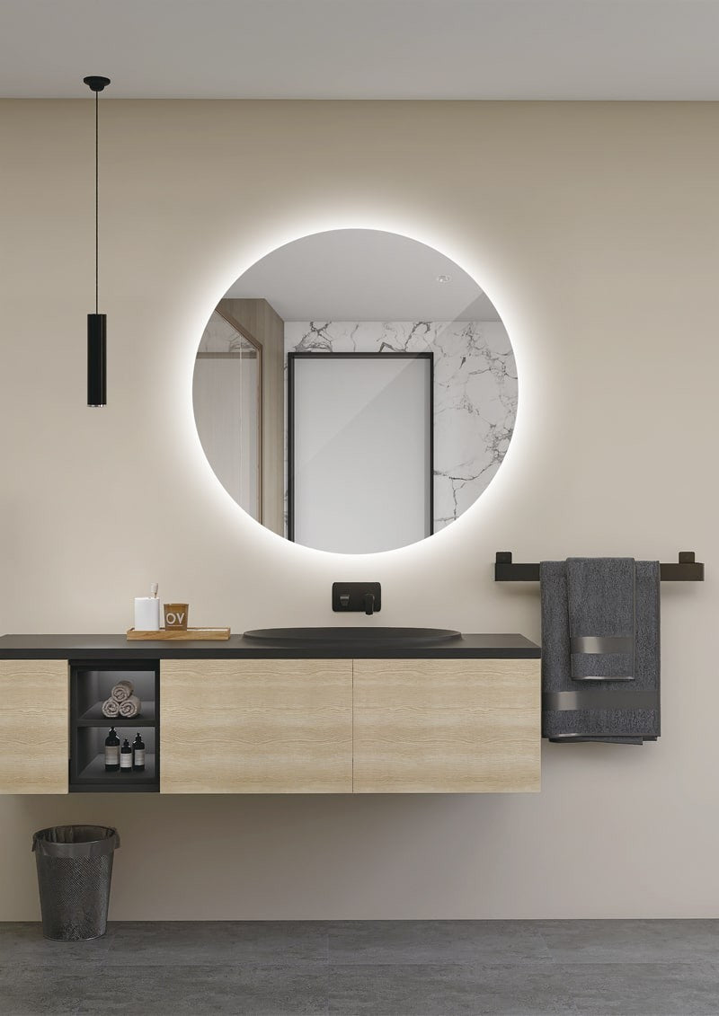 Espejo de baño LED redondo retroiluminado Lisboa – imagen 5