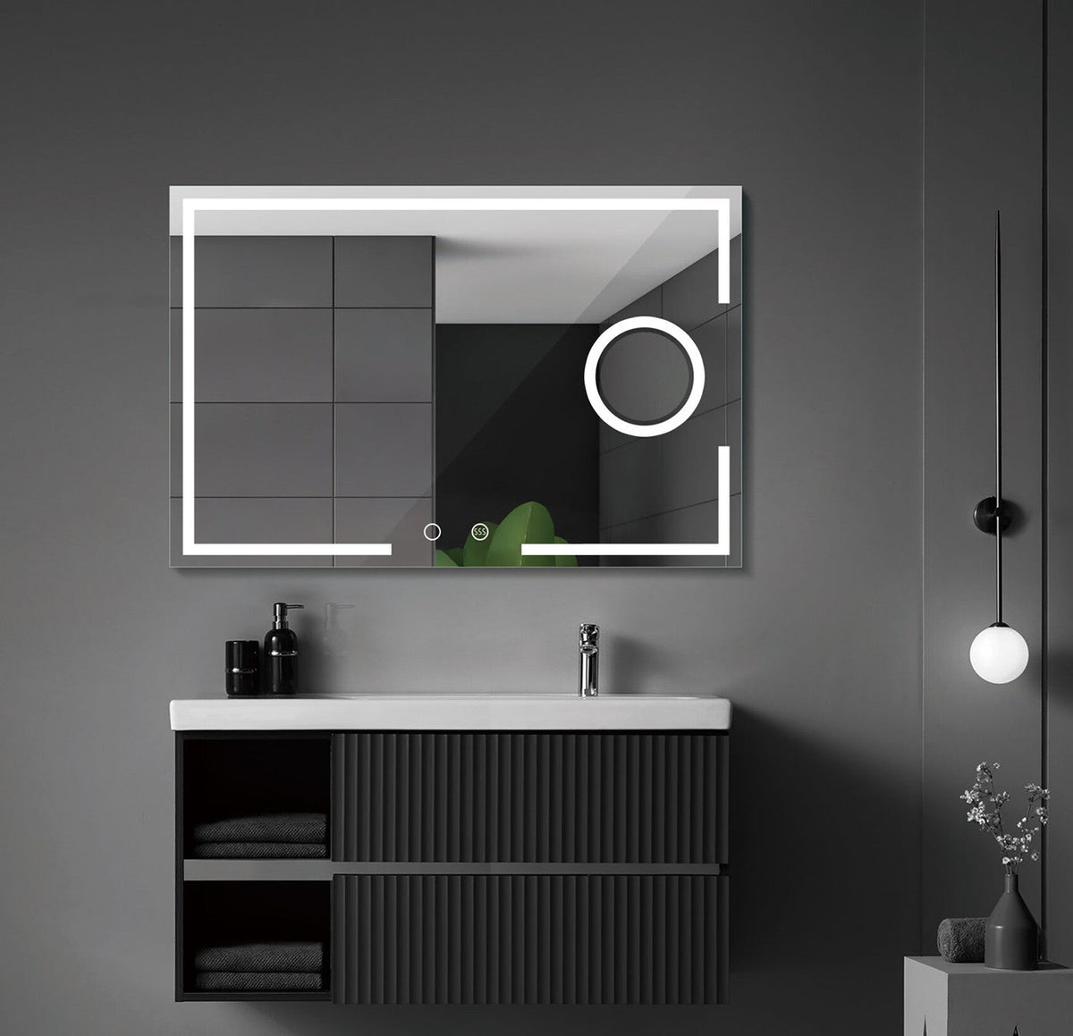 Espejo de baño LED rectangular con luz frontal Malta – imagen 4