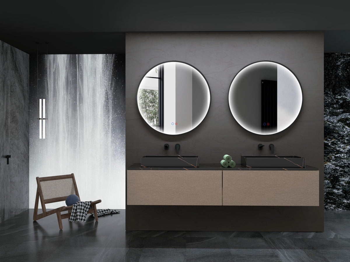 Espejo de baño LED redondo con marco iluminado Nepal – imagen 2