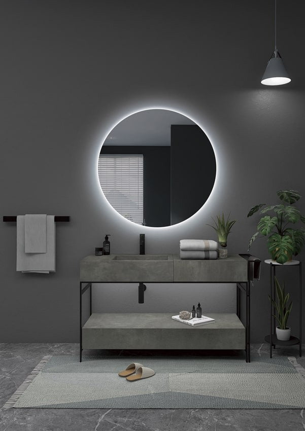 Espejo de baño LED redondo retroiluminado Oporto – imagen 1
