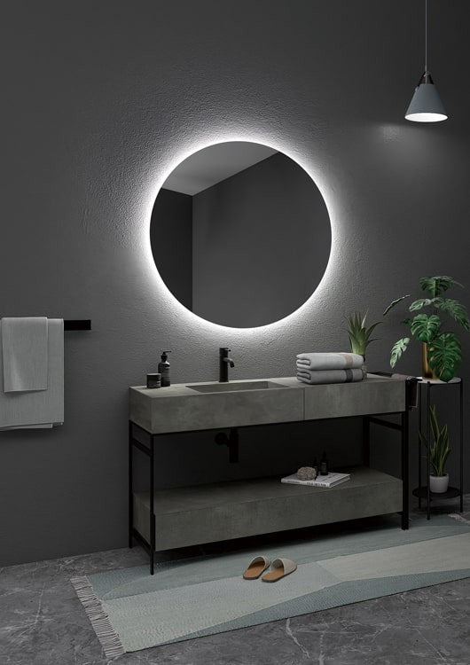 Espejo de baño LED redondo retroiluminado Oporto – imagen 4