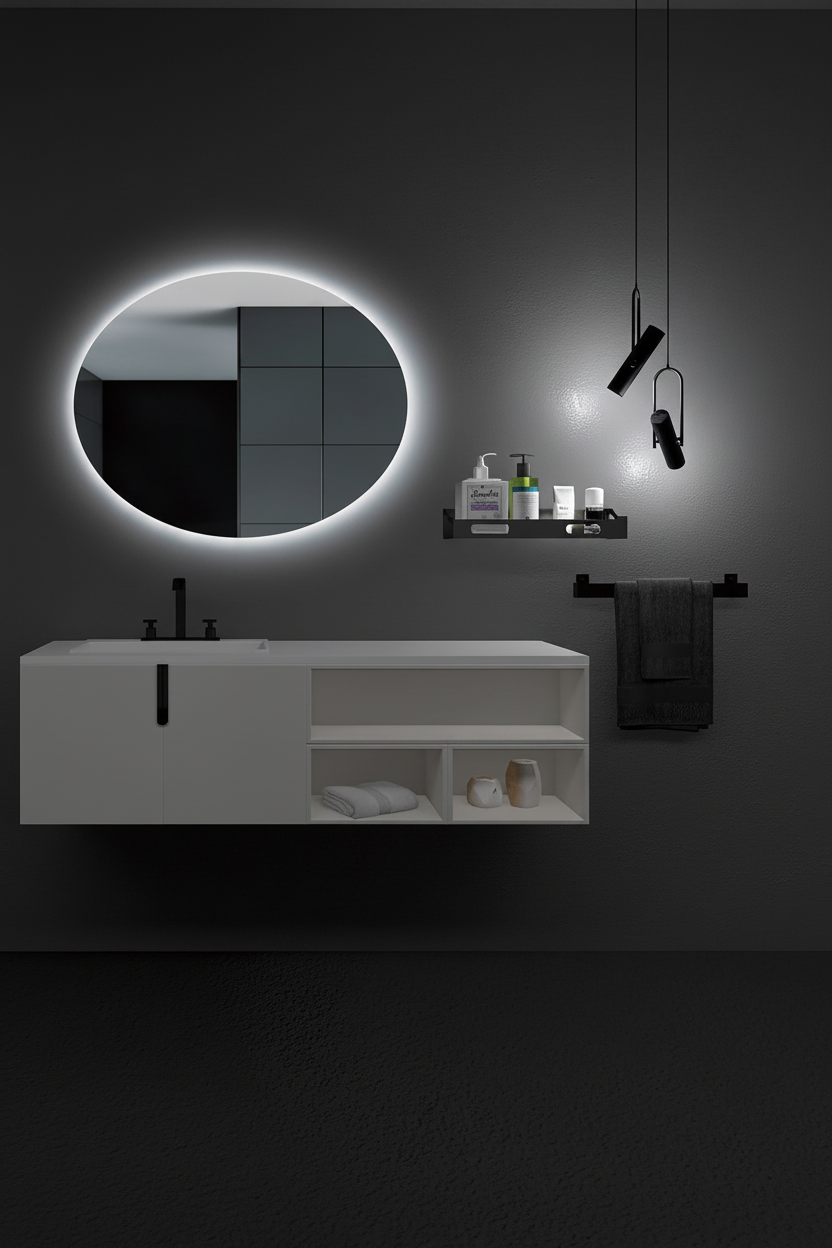 Espejo de baño LED ovalado retroiluminado Oval – imagen 3