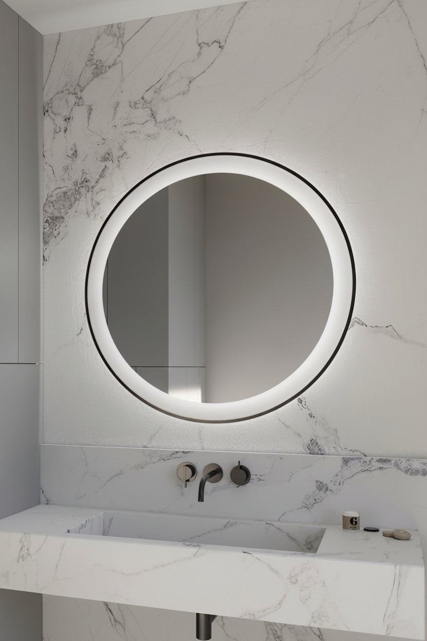 Espejo de baño LED redondo retroiluminado Vega – imagen 2